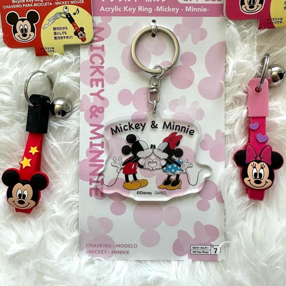 Mickey Mouse and Minnie Mouse keychain set